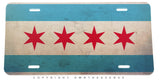 Chicago Flag Rustic Style Car Truck Auto Metal License Plate