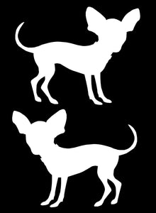 x2 Pack Lot Chihuahua Dog Pet Outline Car Truck Window Bumper Sticker Decals