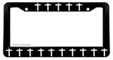 Christian Cross Jesus Religious Vintage Style Black License Plate Frame - OwnTheAvenue