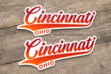 x2 Cincinnati Ohio Souvenir Synth Wave Style Vinyl Sticker Decals 4.5"