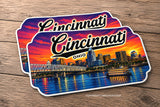 x2 Cincinnati Ohio Souvenir Bumper Laptop Vinyl Sticker Decals 4.25"