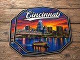 x2 Cincinnati Ohio Souvenir Bumper Laptop Vinyl Sticker Decals 3.75"