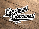 x2 Cincinnati Ohio Vinyl Sticker Decals 4.5" Inches Long Side Each
