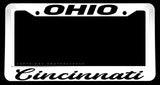 Cincinnati Ohio White License Plate Frame