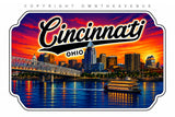 x2 Cincinnati Ohio Souvenir Bumper Laptop Vinyl Sticker Decals 4.25"