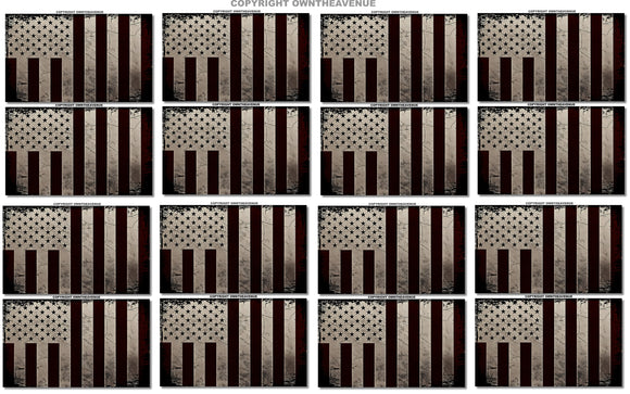 12Pcs Civil Peace Vintage Style Subdued Flags Vinyl Sticker Decals - 2