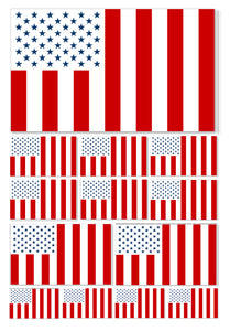 13Pcs Pack USA Civil Peace Flag Assortment Assorted Vinyl Sticker Decals