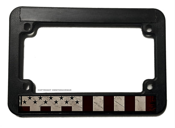 Civil Peace Flag Grunge Style Subdued Motorcycle License Plate Frame - OwnTheAvenue