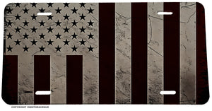 US USA Civil Peace American Flag Grunge Subdued License Plate Cover - OwnTheAvenue