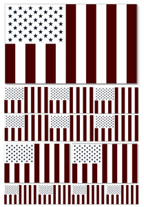 13Pcs Pack USA Subdued Civil Peace Flag Assortment Assorted Vinyl Sticker Decals