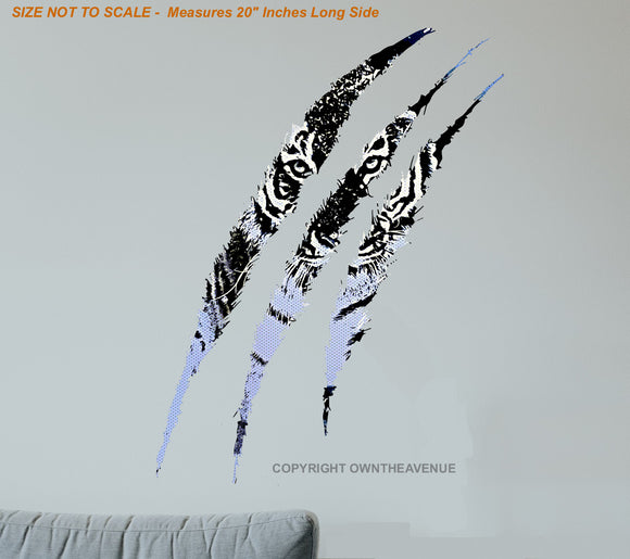 Tiger Eyes Claw Office Gym Home Bedroom Wall Decor Decal - 20