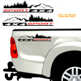 x2 4X4 Sport Graphic Mountain Side Body Car Off Road Truck V02 Vinyl Decal Sticker