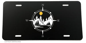 Compass Lake Outdoor Camping Hiking Car Truck License Plate Cover - OwnTheAvenue