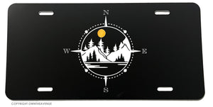 Compass Lake Outdoor Camping Hiking Car Truck License Plate Cover