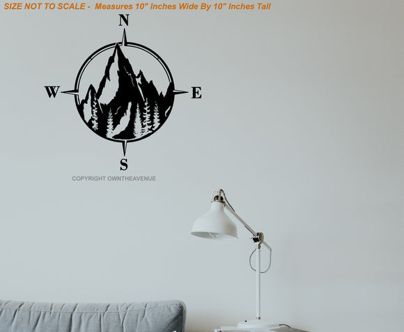 Compass Mountain View Hiking Camping Home Decor Wall Decal 10
