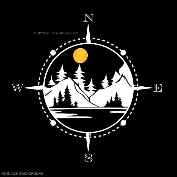 Compass Lake Outdoor Camping Hiking Car Truck Vinyl Sticker Decal 5