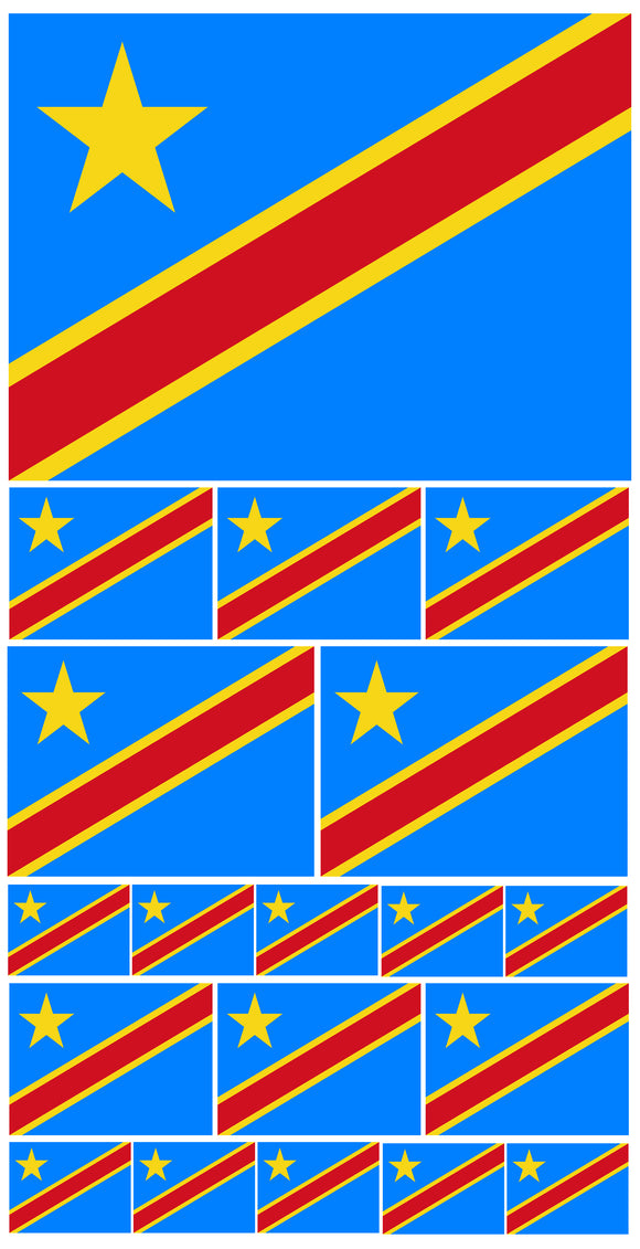 19Pcs Pack Lot Congo World Country Flag Assorted Sticker Decals - OwnTheAvenue
