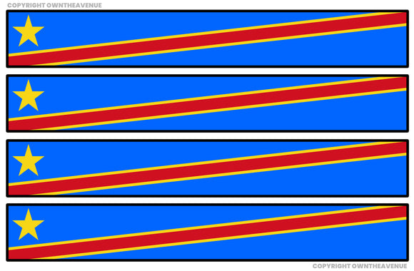 Congo Racing Stripes World Country Flag Vinyl Sticker Decals 6