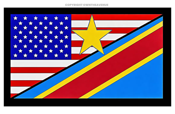 Congo USA American World Country Flag Vinyl Sticker Decal 3.5
