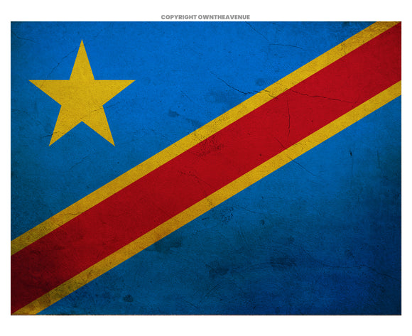 Congo Vintage Style World Country Flag Vinyl Sticker Decal 3.5