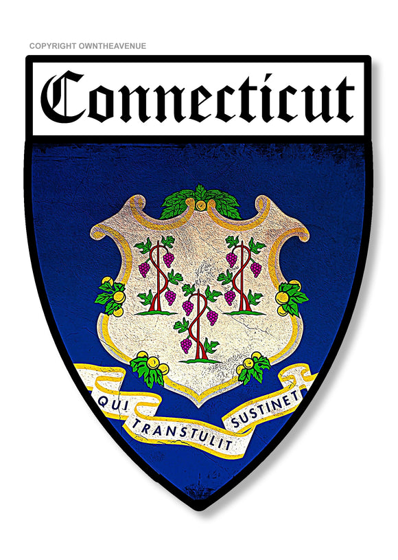 Connecticut Badge Logo Vintage Style Car Truck Vinyl Sticker Decal 3.5