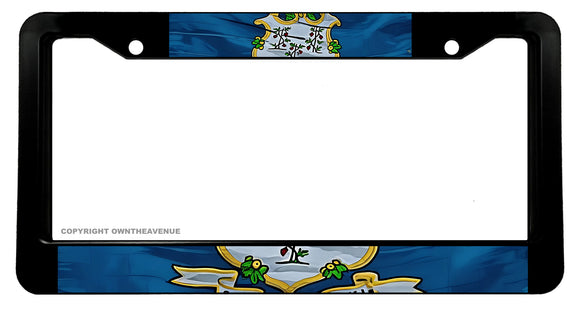 Connecticut Wavey Original Vintage Style Flag License Plate Frame - OwnTheAvenue