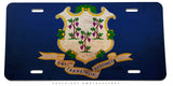 Connecticut Flag Rustic Style Auto Metal License Plate - OwnTheAvenue