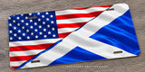 Scotland Scottish USA American Flag Model V01 Auto Metal License Plate