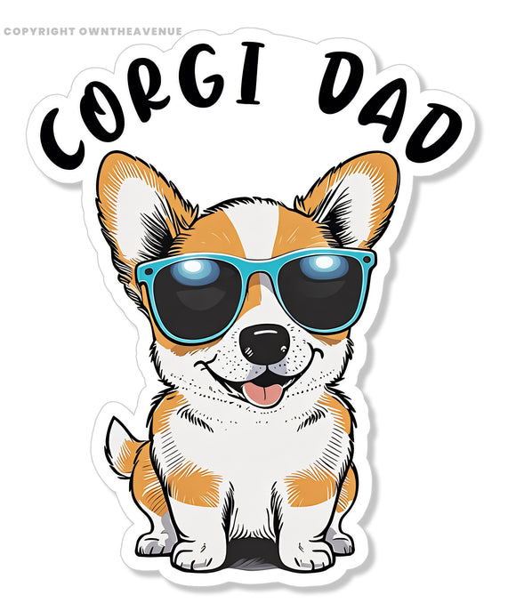Corgi Dad Dog Puppy Pet Car Truck Laptop Bumper Vinyl Sticker 4