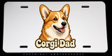 Corgi Dad Dog Pet Auto Model V01 Metal License Plate