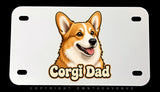 Corgi Dad Dog Pet Model V01 Motorcycle Metal License Plate