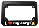 I Love My Corgi Dog Pet Slim Style Motorcycle License Plate Frame