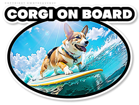 Corgi On Board Humor Dog Puppy Pet Car Truck Bumper Vinyl Sticker 4