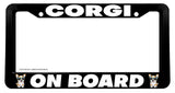 Corgi On Board Humor Dog Pet Puppy Black License Plate Frame - OwnTheAvenue