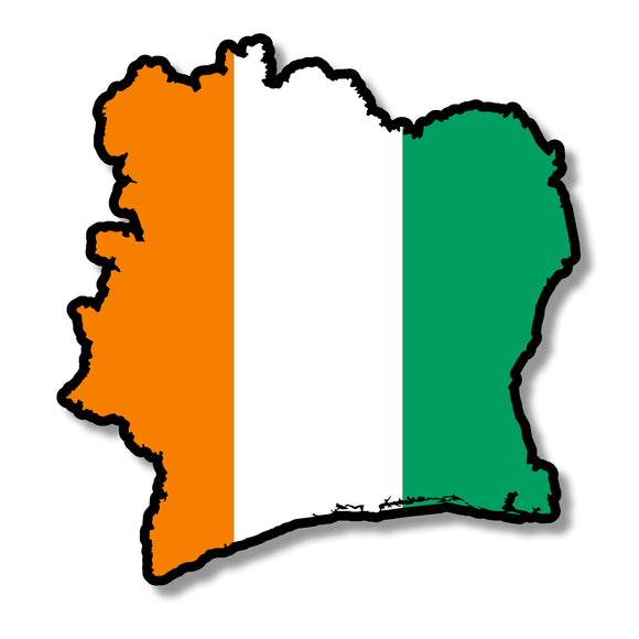 Cote d Ivoire World Country Flag Map Bumper Laptop Viny Sticker Decal 4