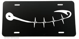 Fishing Fish Hook Heart Beat Love License Plate - OwnTheAvenue