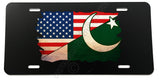 Pakistan American USA Vintage Style Distressed Flag Auto Metal License Plate - OwnTheAvenue