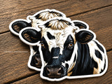 2Pcs Cow Head Vinyl Sticker Decals