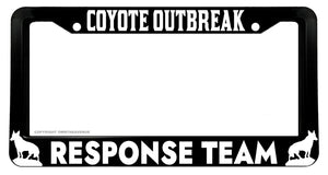 Coyote Outbreak Response Team Funny Joke Hiking Camping License Plate Frame