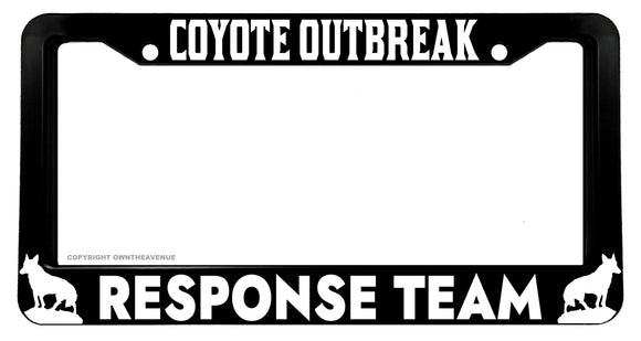 Coyote Outbreak Response Team Funny Joke Hiking Camping License Plate Frame - OwnTheAvenue