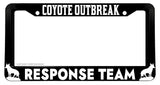 Coyote Outbreak Response Team Funny Joke Hiking Camping License Plate Frame