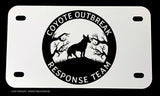 Coyote Outbreak Response Team Funny Joke Motorcycle Metal License Plate