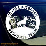 Coyote Outbreak Response Team Funny Joke Hiking Camping Vinyl Decal