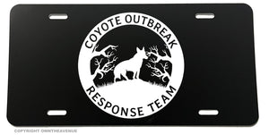 Coyote Outbreak Response Team Funny Joke Auto License Plate