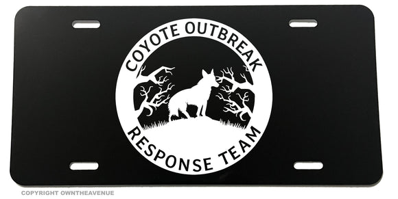Coyote Outbreak Response Team Funny Joke Auto License Plate