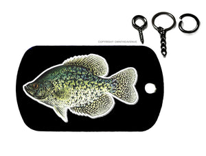 Crappie Fish Fishing Vintage Style V02 Keychain Necklace Tag - OwnTheAvenue