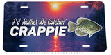 Fishing Crappie Lake Outdoor Camping Hiking Lake Scene Auto License Plate - OwnTheAvenue