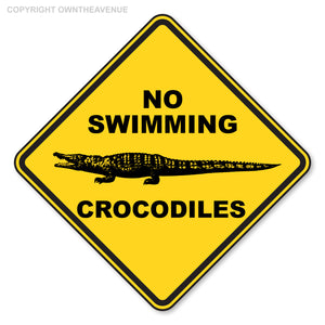 Warning Caution Australia Florida No Swimming Crocodiles Car Truck Sticker Decal - OwnTheAvenue