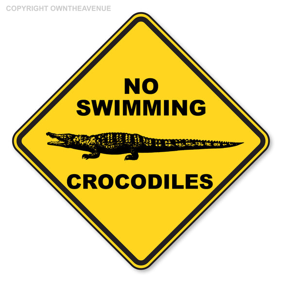 Warning Caution Australia Florida No Swimming Crocodiles Car Truck Sticker Decal - OwnTheAvenue
