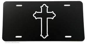 Cross Front Jesus Religious Christ Christian Logo V01 License Plate Cover - OwnTheAvenue